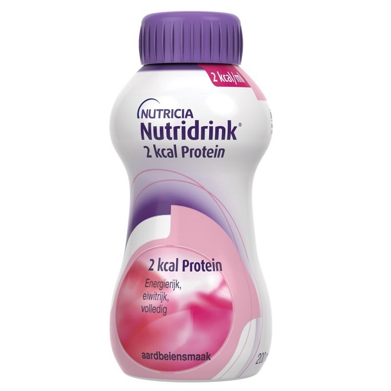 Nutridrink 2 kcal Protein cu aroma de capsuni, 200 ml, Nutricia