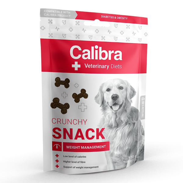 Recompense pentru caini Calibra VD Weight Management Crunchy Snack, 120 g, Calibra
