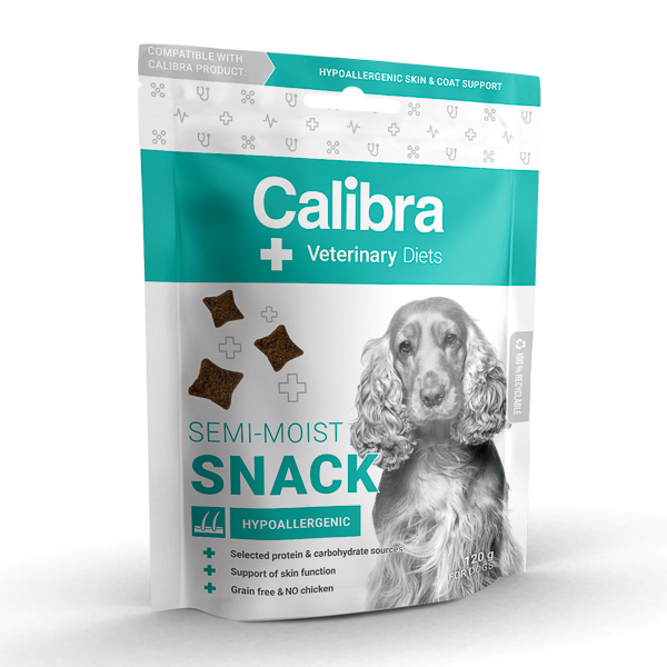 Recompense pentru caini Calibra VD Semi-Moist Snack Hypoallergenic, 120 g, Calibra