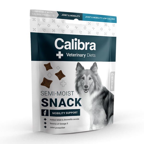 Recompense pentru caini Calibra VD Semi-Moist Snack Mobility Support, 120 g, Calibra