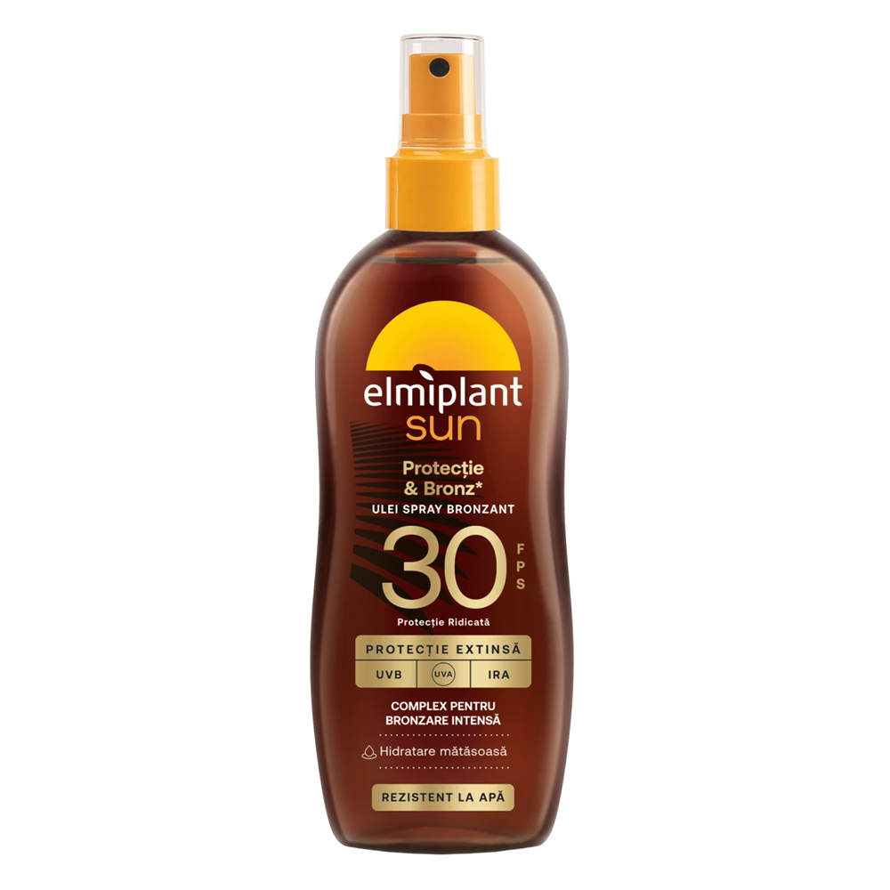Ulei spray bronzant cu protectie solara SPF 30 Protectie & Bronz Sun, 150 ml, Elmiplant