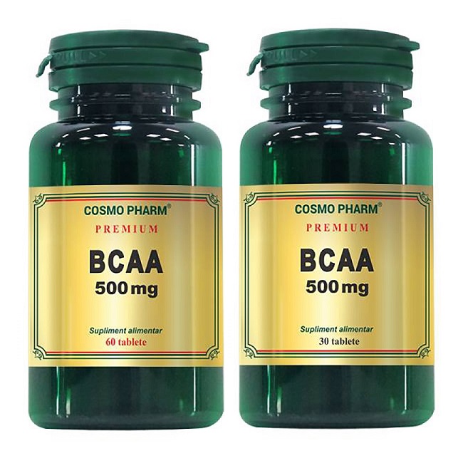Pachet Premium BCAA 500 mg, 60 tablete + 30 tablete, Cosmopharm