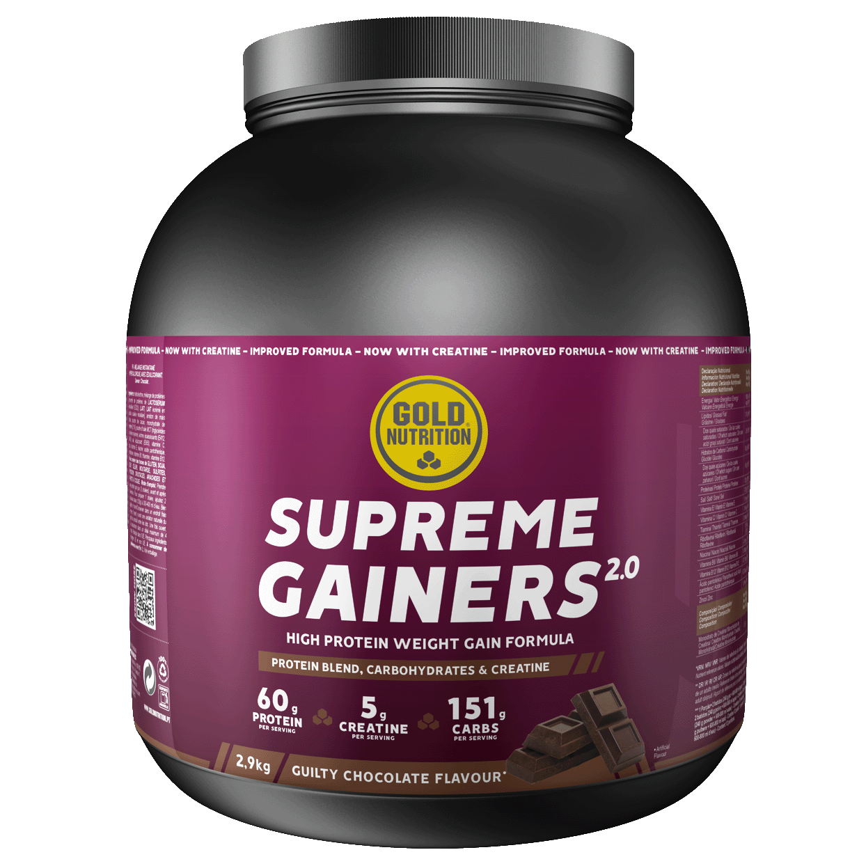 Supreme Gainers 2.0 cu aroma de capsuni, 2900 g, Gold Nutrition