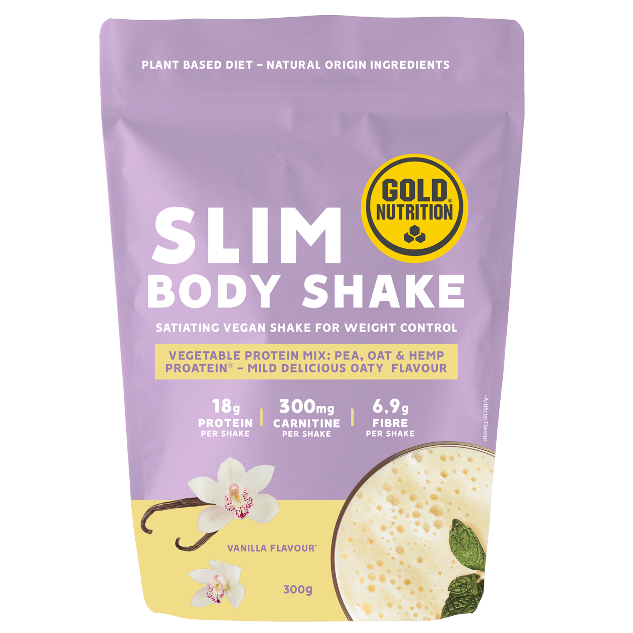 Shake cu aroma de vanilie Slim Body, 300 g, Gold Nutrition