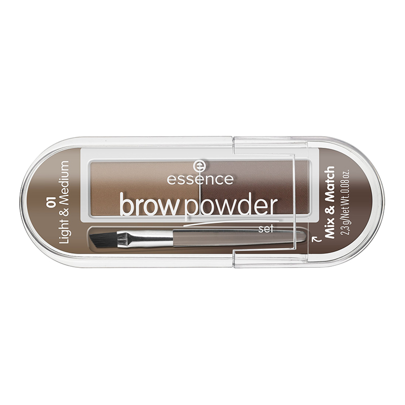 Set pentru sprancene light & medium 01 Brow Powder, 2.3 g, Essence
