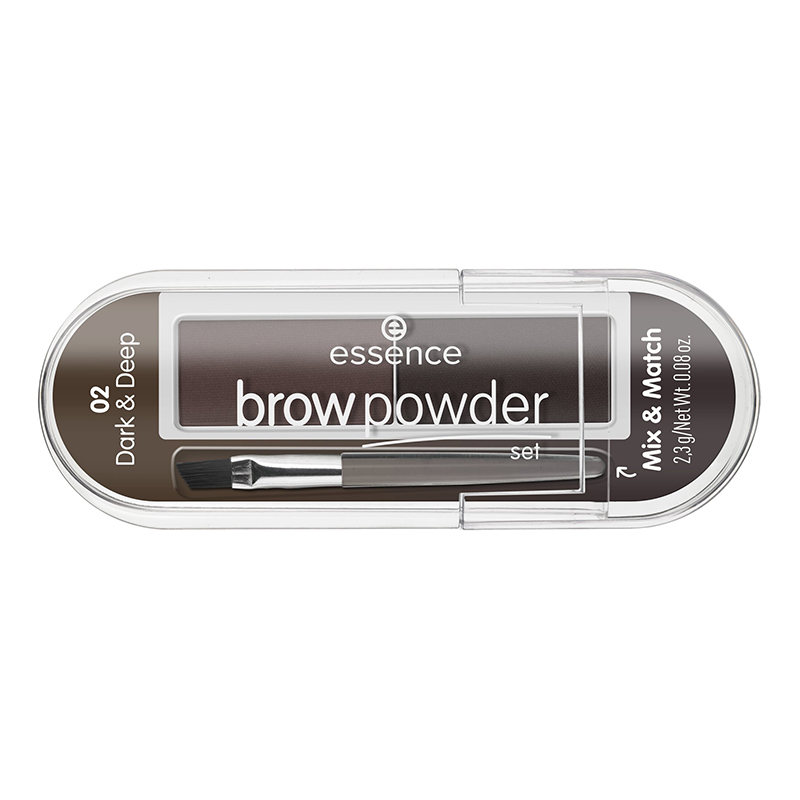 Set pentru sprancene dark & deep 02 Brow Powder, 2.3 g, Essence