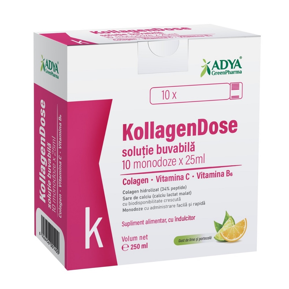 Kollagendose solutie buvabila, 10 monodoze x 25 ml, Adya Green Pharma