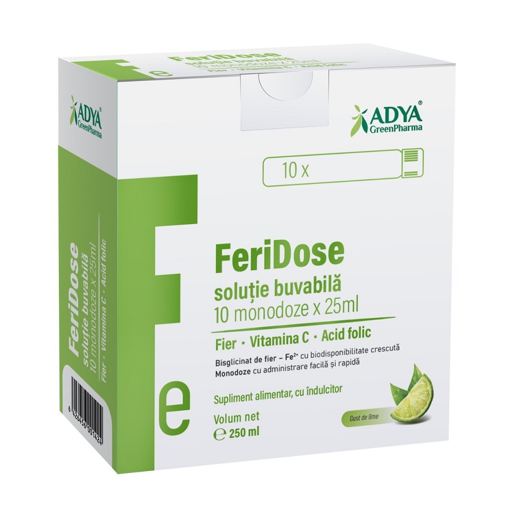Feridose solutie buvabila, 10 monodoze x 25 ml, Adya Green Pharma