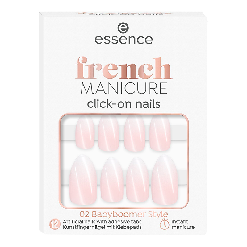 Unghii false french manicure click-on nails 02 Babyboomer Style, 12 bucati, Essence