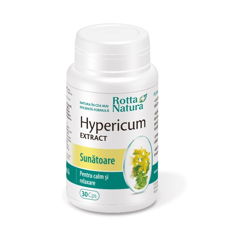 Hypericum extract cu Sunatoare, 30 capsule, Rotta Natura