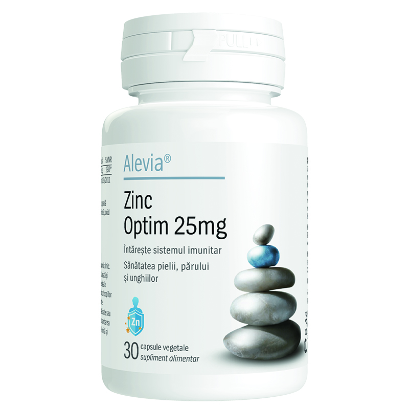 Zinc Optim, 25 mg, 30 capsule vegetale, Alevia