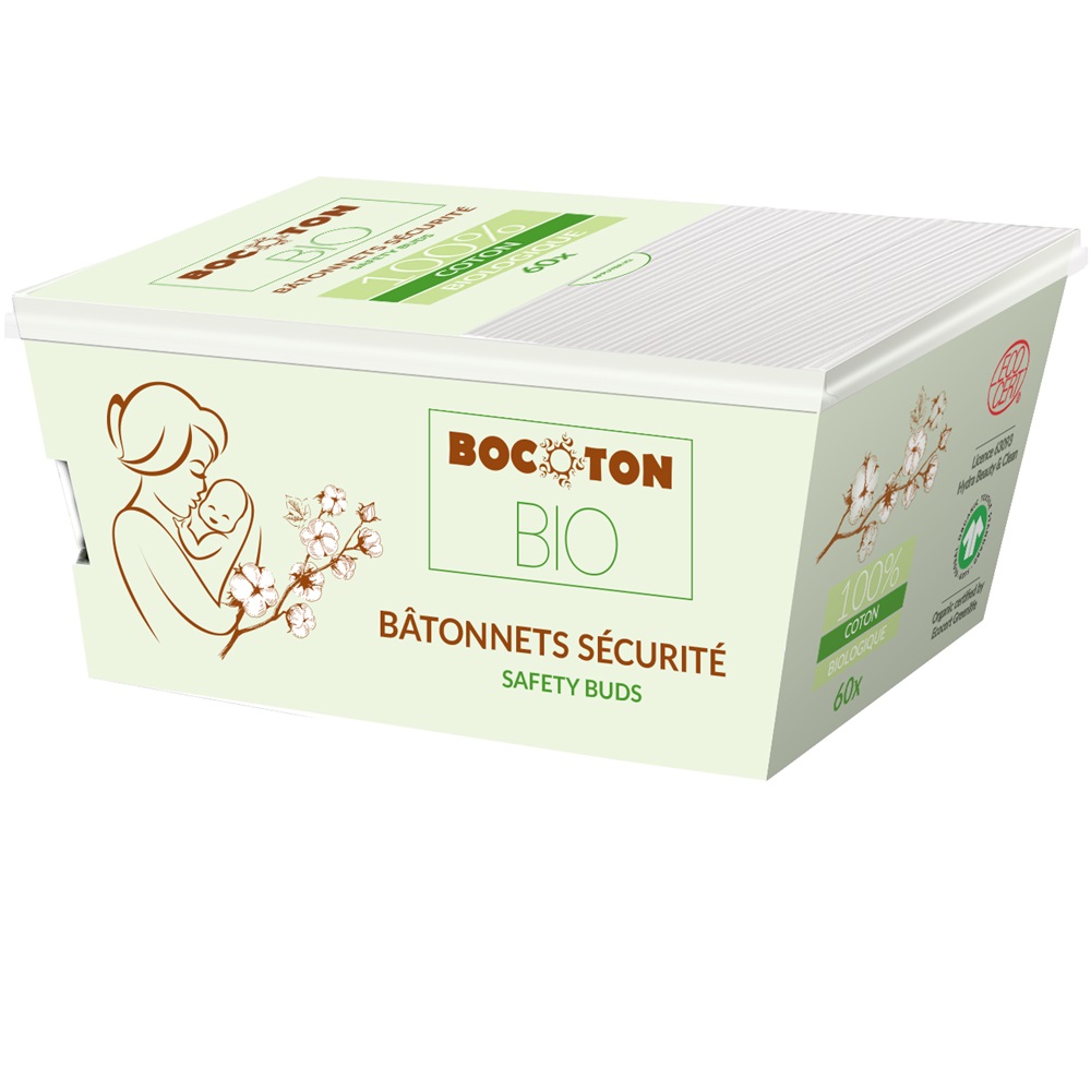 Betisoare din bumbac organic pentru bebelusi Bocoton, 60 bucati, Tami