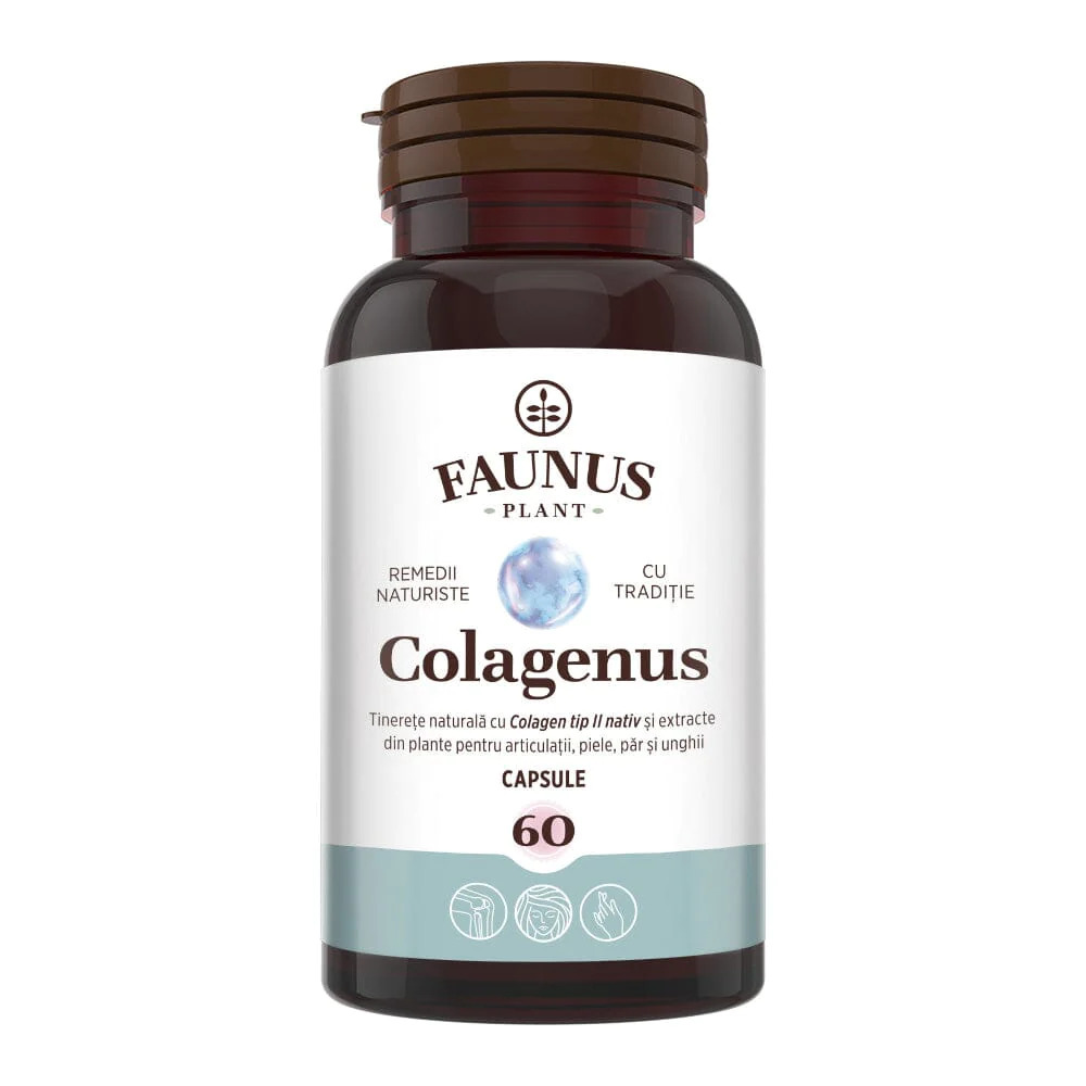 Colagen tip 2 pentru articulatii, oase, piele si par Colagenus, 60 capsule, Faunus Plant
