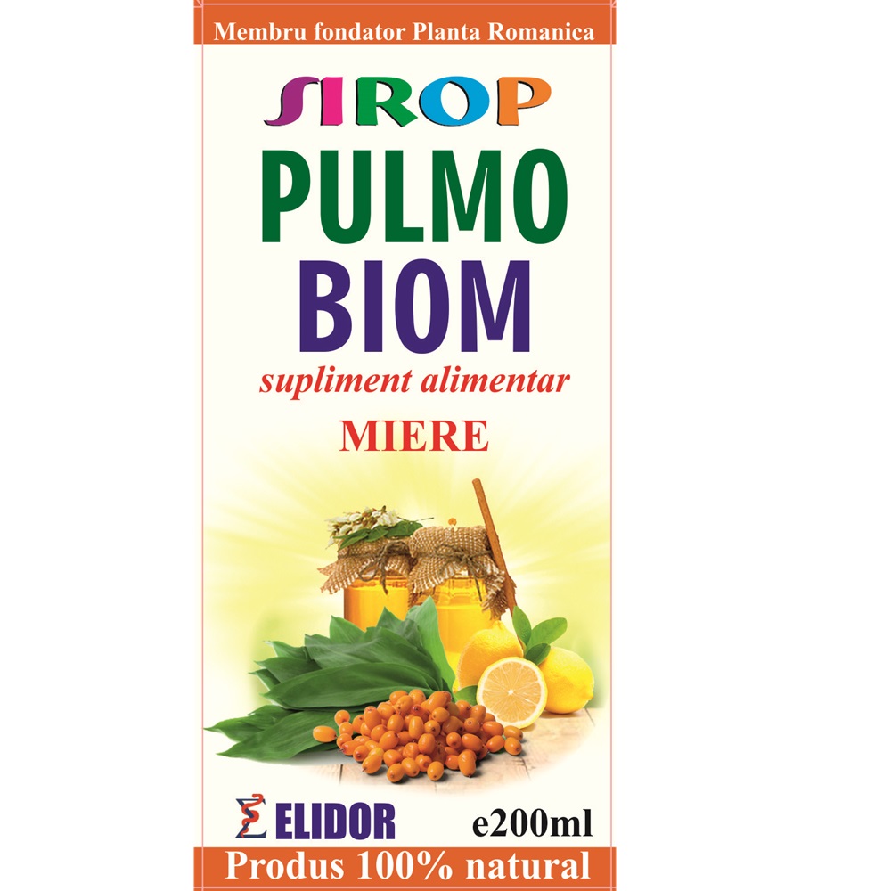Sirop Pulmo Biom cu Miere, 200 ml, Elidor