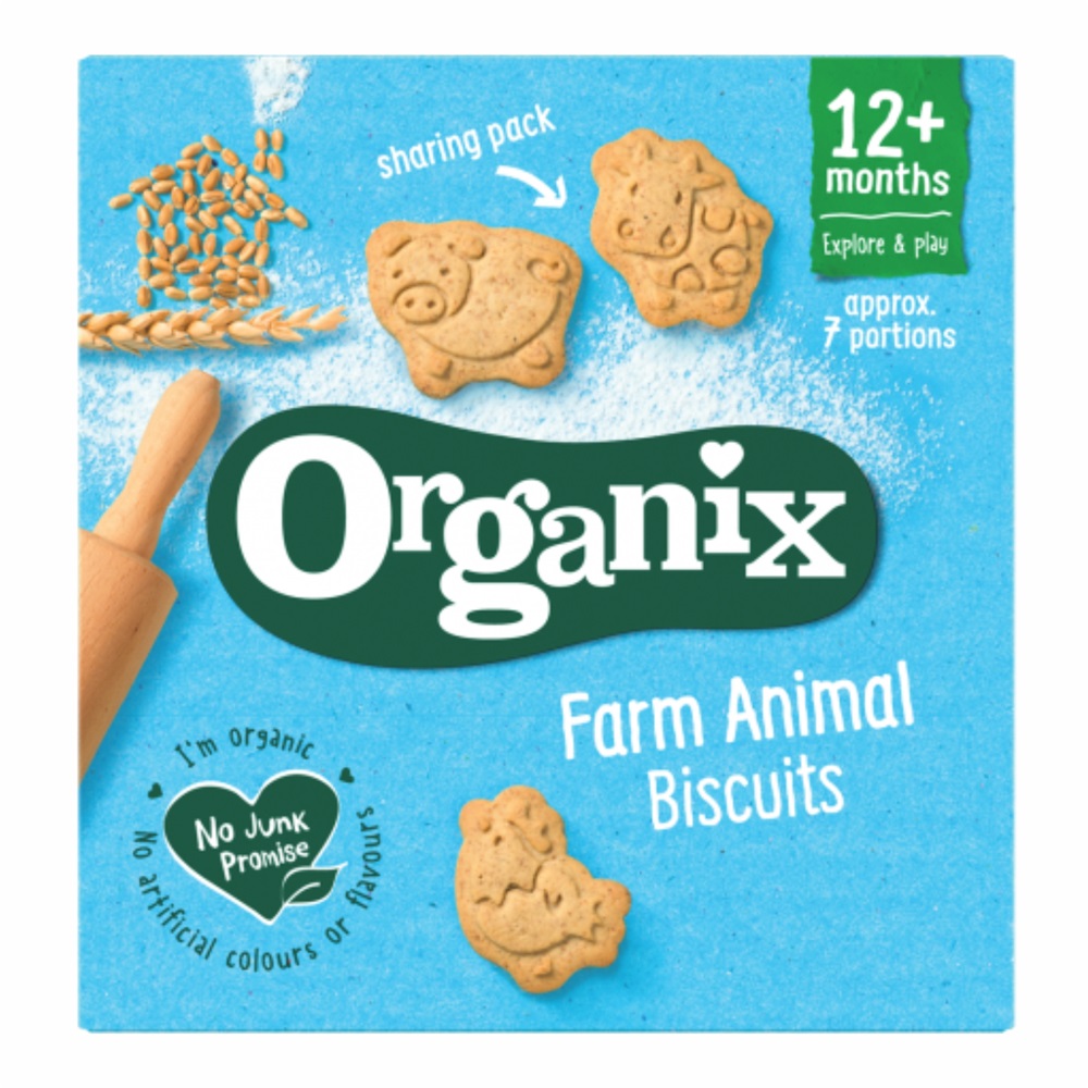 Biscuiti ecologici in forma de animale de la ferma 12 luni+, 100 g, Organix