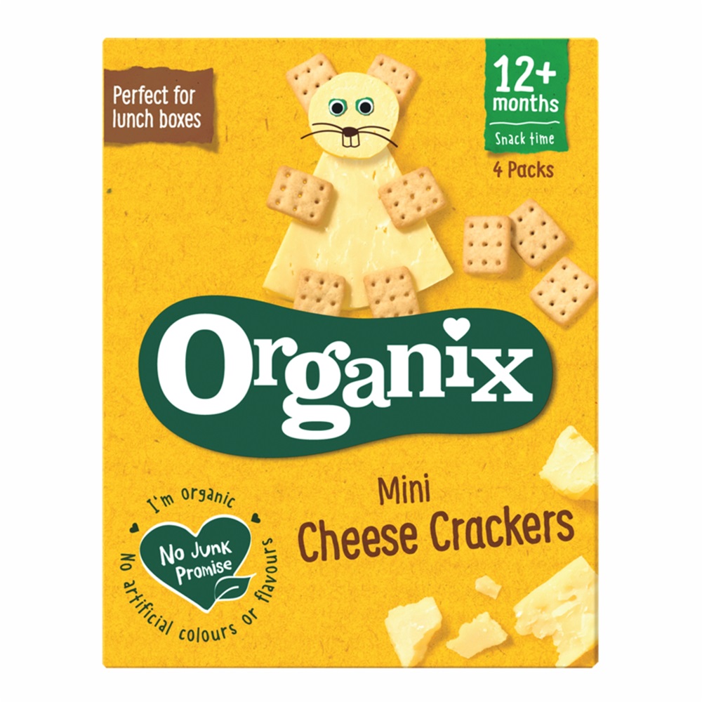 Biscuiti ecologici cu branza 12 luni+ Mini Cheese Crackers, 4x20 g, Organix
