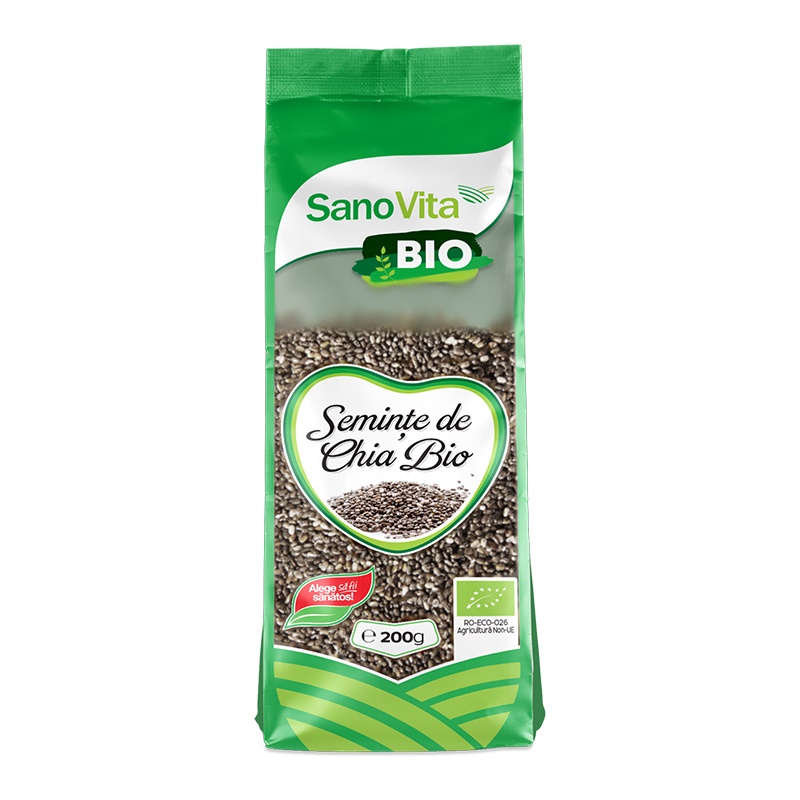 Seminte de chia Bio, 200 g, Sanovita