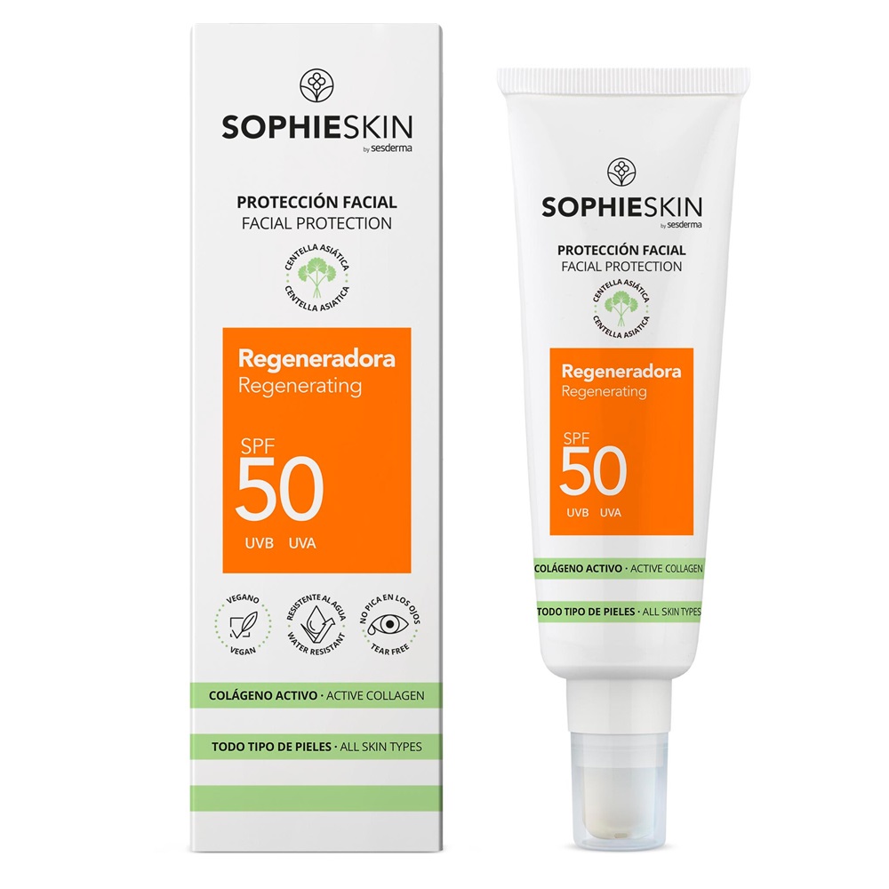 Crema regeneratoare cu protectie solara SPF 50 Facial Protection, 50 ml, Sophieskin