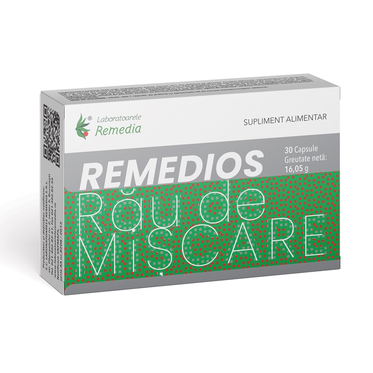 Supliment pentru rau de miscare Remedios, 30 capsule, Remedia