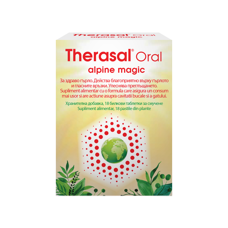 Pastile pentru supt din plante Therasal Oral Alpine Magic, 18 pastile, Vedra