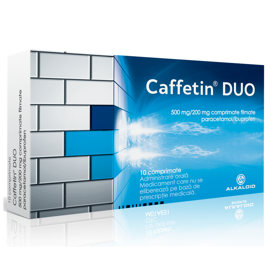 Caffetin Duo, 500 mg/200 mg, 10 comprimate, Alkaloid