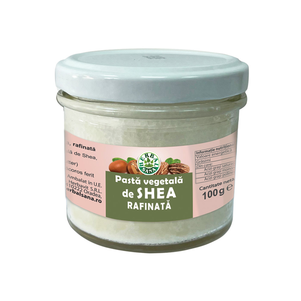 Pasta vegetala de shea rafinata Herbalsana, 100 g, Herbavit