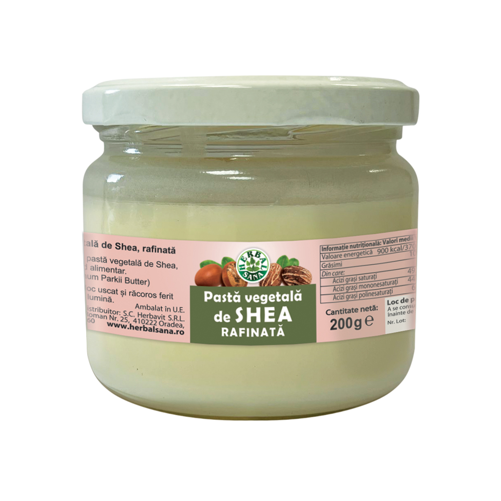 Pasta vegetala de shea rafinata Herbalsana, 200 g, Herbavit
