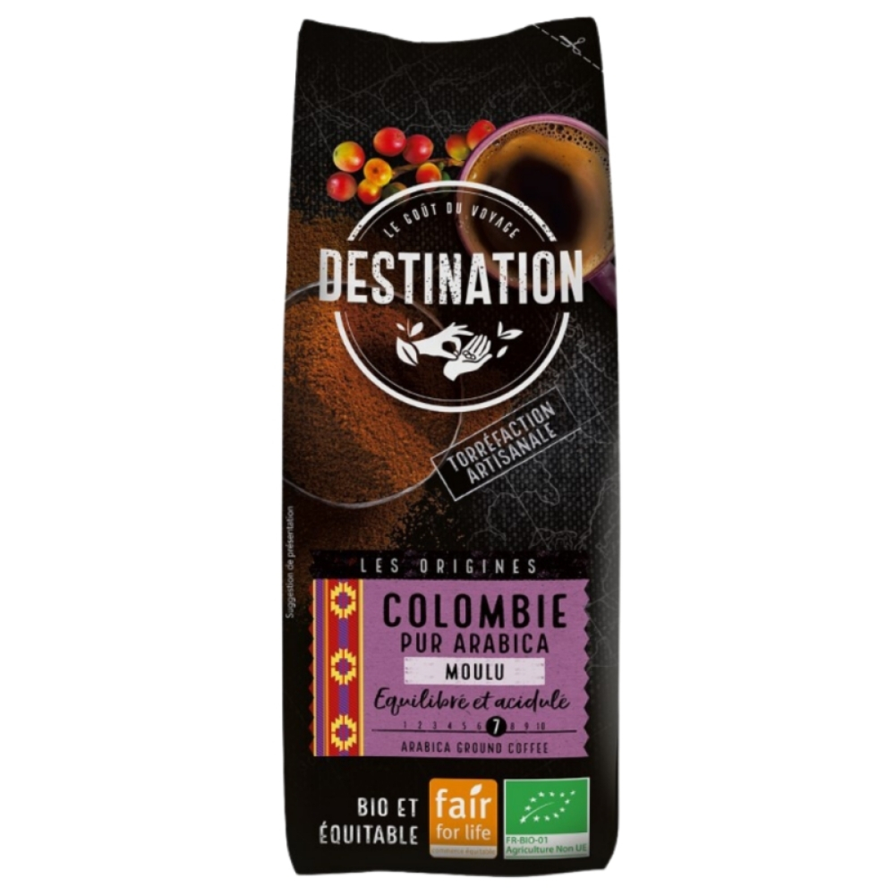 Cafea arabica eco macinata Columbia, 250 g, Destination