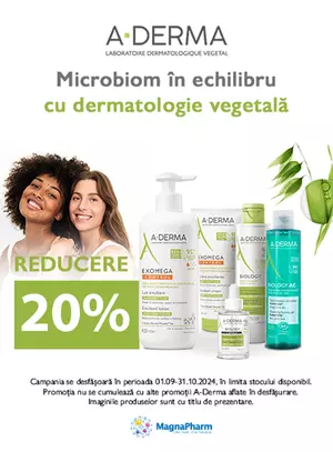 Aderma 20% Reducere Septembrie-Octombrie