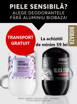 Biobaza Transport Gratuit Octombrie