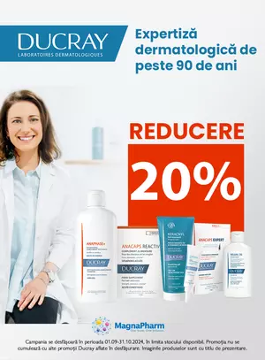 Ducray 20% Reducere Septembrie-Octombrie