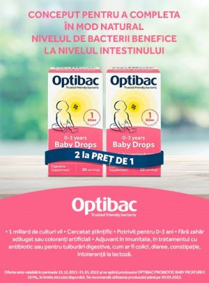 Optibac 1+1 Produs Promo Decembrie - Ianuarie