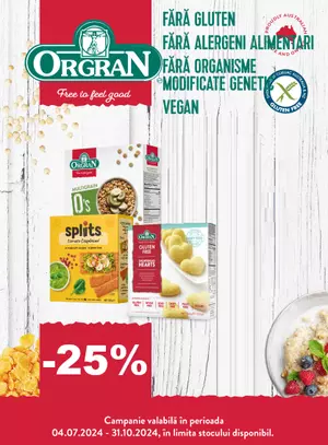 Orgran 25% Reducere Iulie-Octombrie