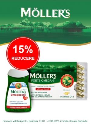 Promotie MOLLER'S 15% Reducere Iulie - August