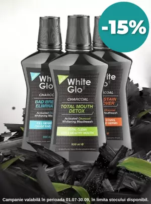 White Glo 15% Reducere Iulie-Septembrie