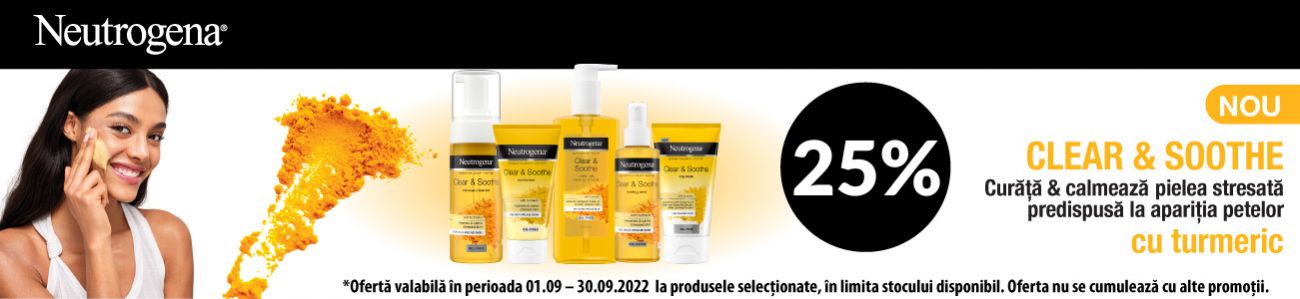 Neutrogena Clear & Soothe 25% Reducere Septembrie 