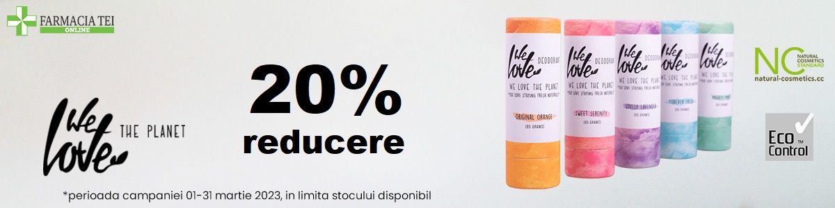 We Love The Planet 20% Reducere Martie