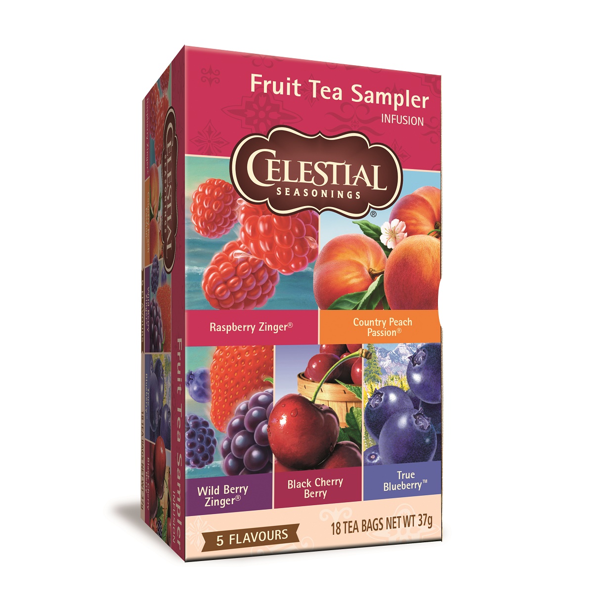 Ceai Fruit Tea Sampler Infusion, 18 plicuri, Celestial
