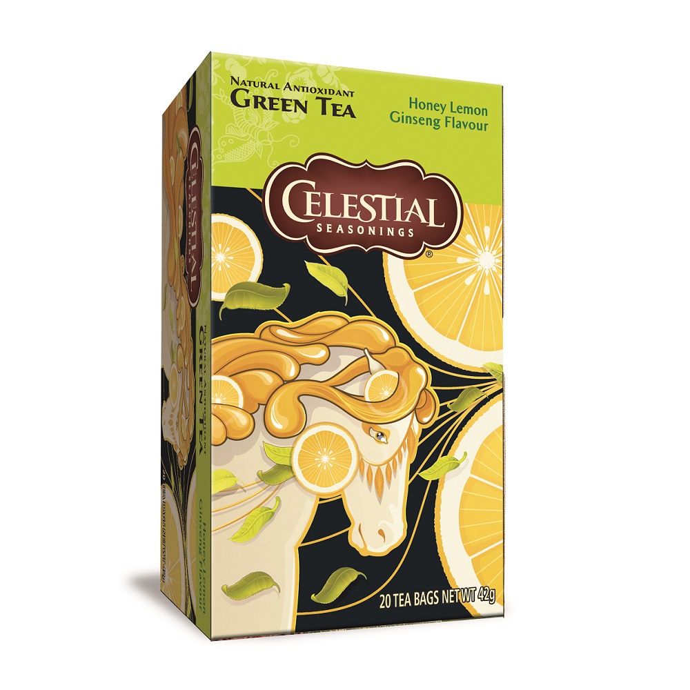 Ceai Green Tea Honey Ginseng Lemon Flavour, 20 plicuri, Celestial