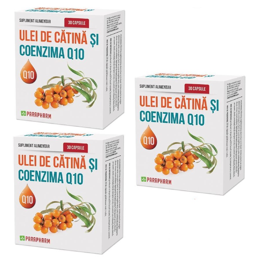 Pachet Ulei de Catina si Coenzima Q10, 30 capsule,  2+1, Parapharm