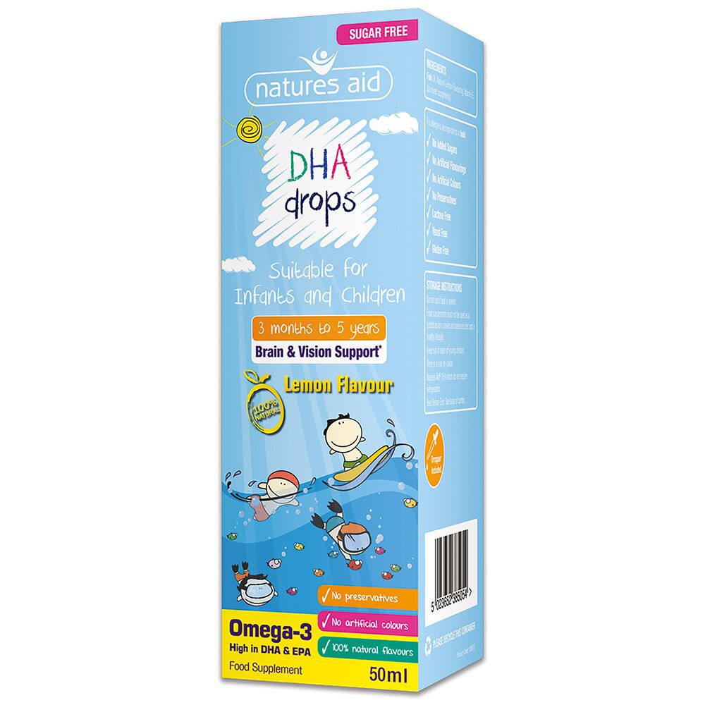 Picaturi pentru copii DHA, 50 ml, Natures Aid