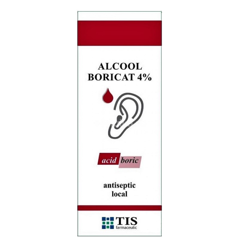 Alcool boricat 4%, 15 ml, Tis Farmaceutic