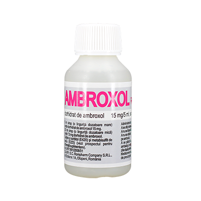 Ambroxol sirop 15 mg/5 ml, 100 ml, Rompharm
