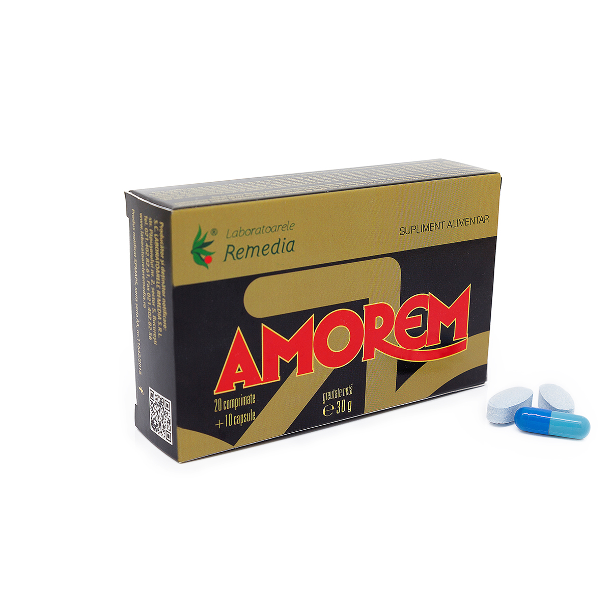 Amorem, 20 comprimate +10 capsule, Remedia