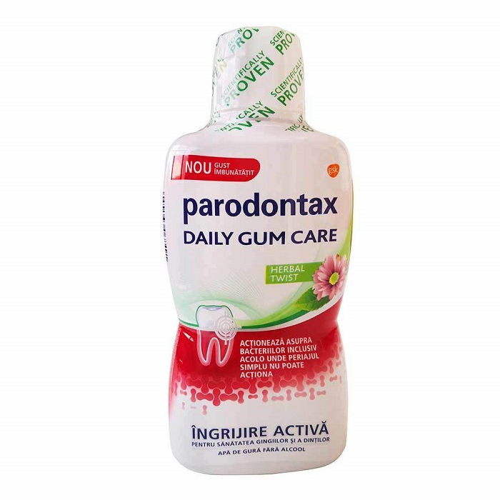 Apa de gura Daily Gum Care Herbal Twist Parodontax, 500 ml, Gsk
