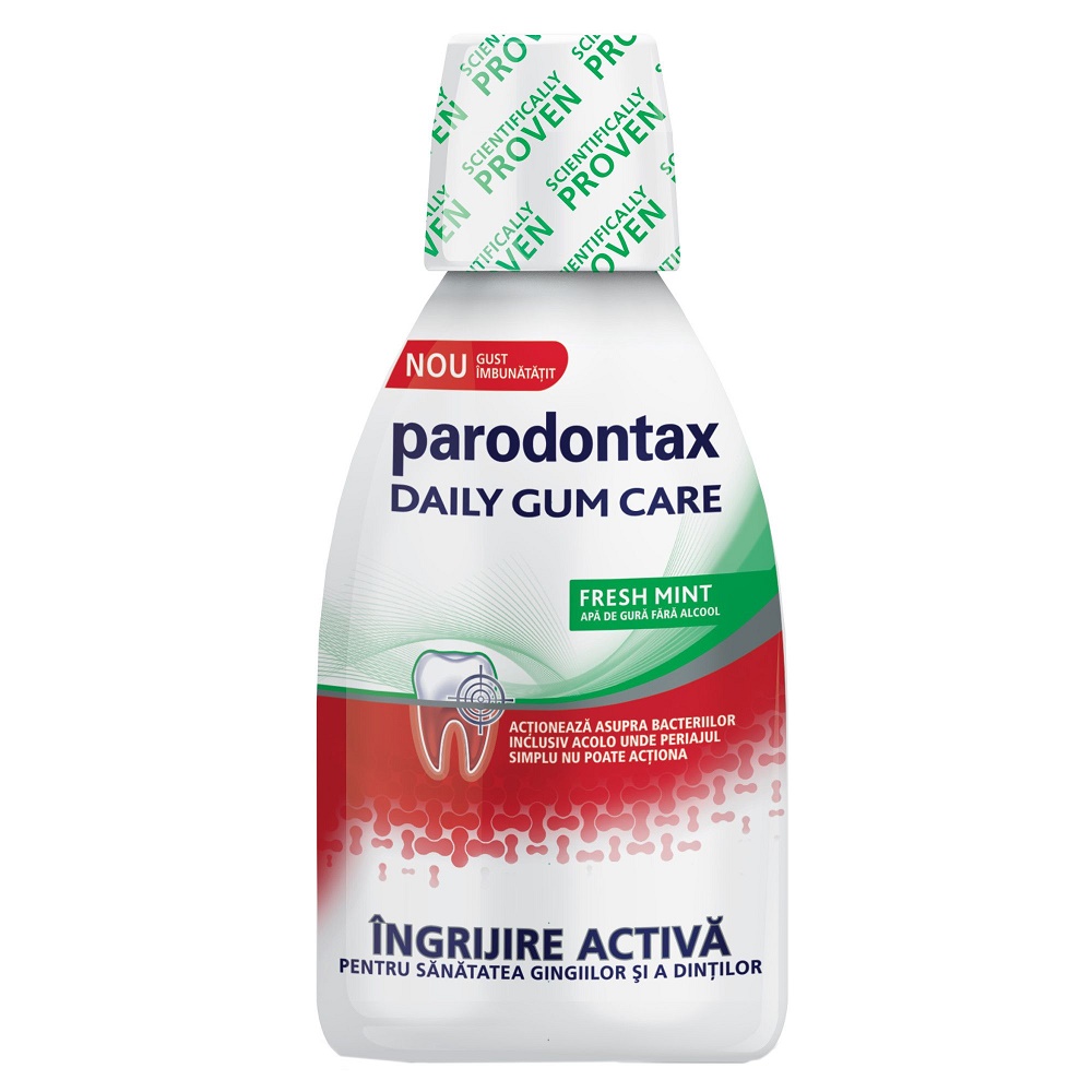 Încărcat tejghea muncă  Apa de gura fara alcool Daily Gum Care Fresh Mint Parodonta : Farmacia Tei  online