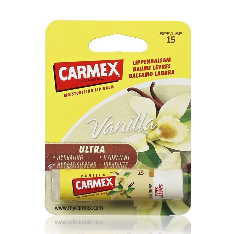 Balsam reparator pentru buze uscate si crapate cu aroma de vanilie SPF 15, 4.25 g, Carmex