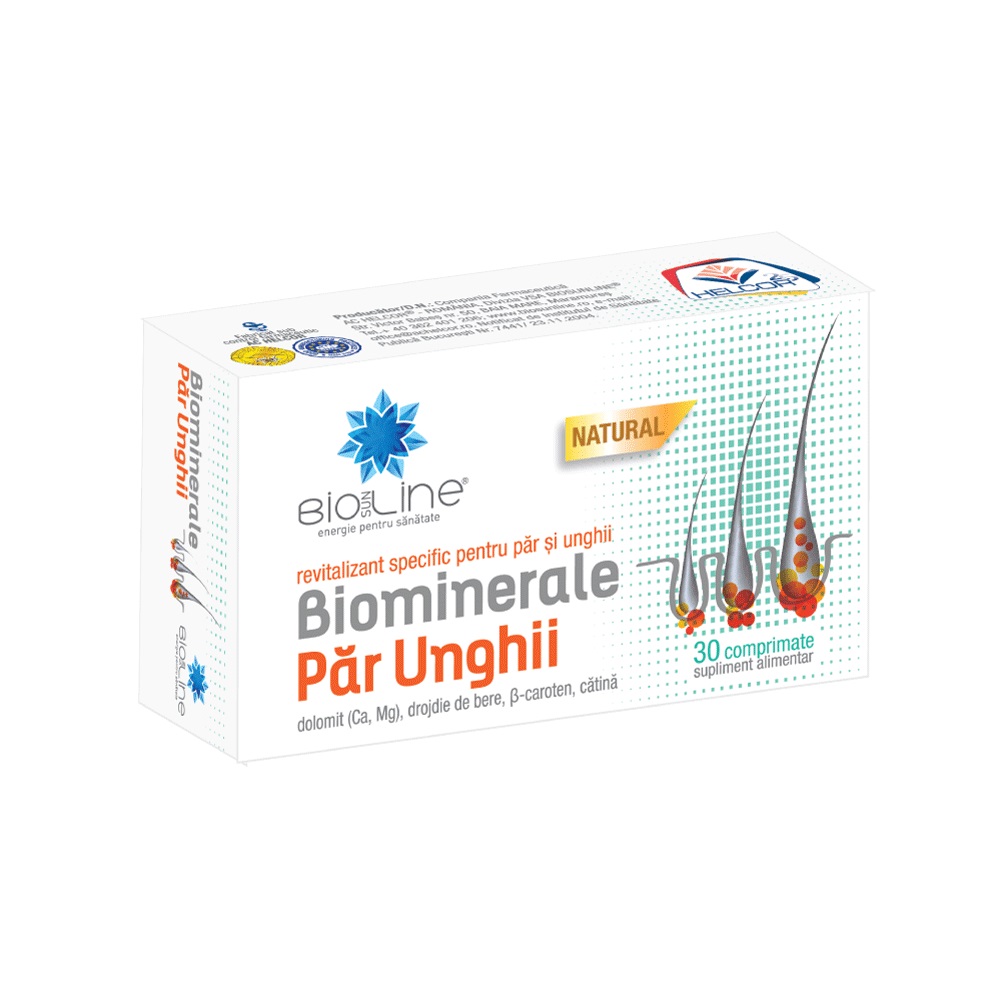 Biominerale par unghii, 30 tablete, Helcor