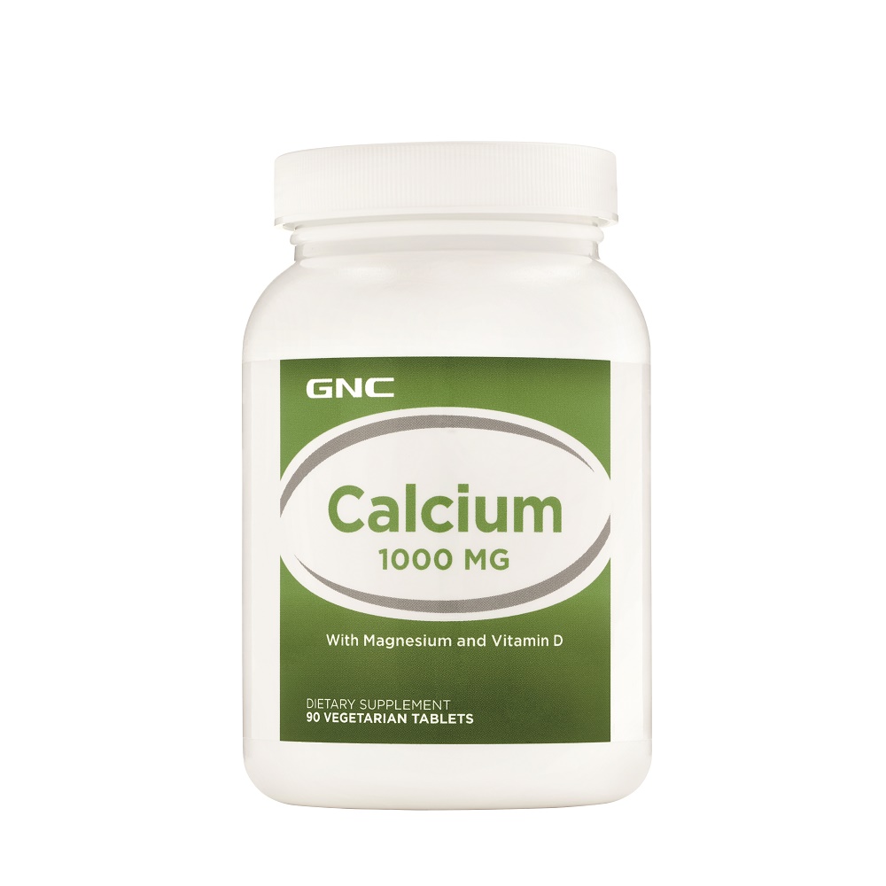 Calciu 1000 mg cu Magneziu + Vitamina D (495967), 90 tablete, GNC