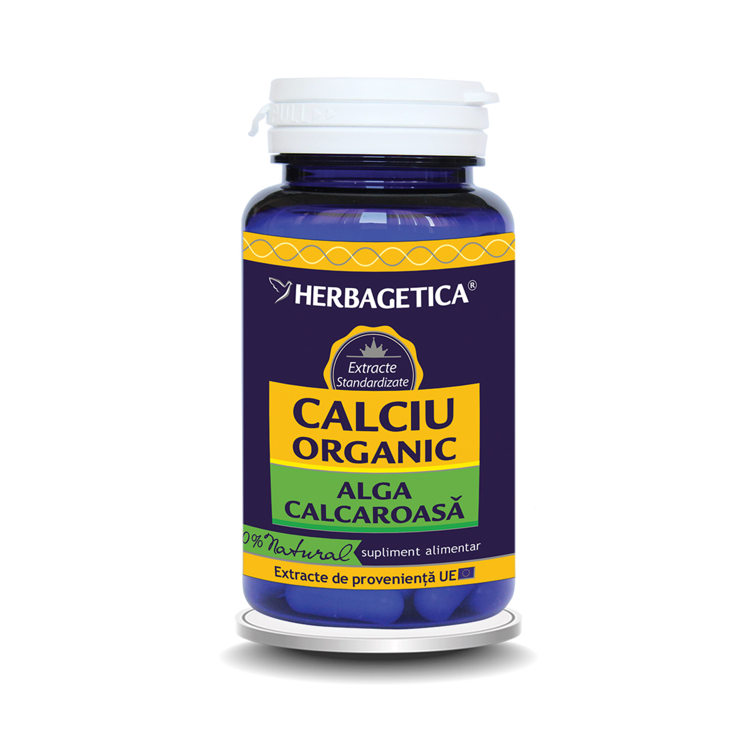 Calciu Organic cu alga calcaroasa, 30 capsule, Herbagetica